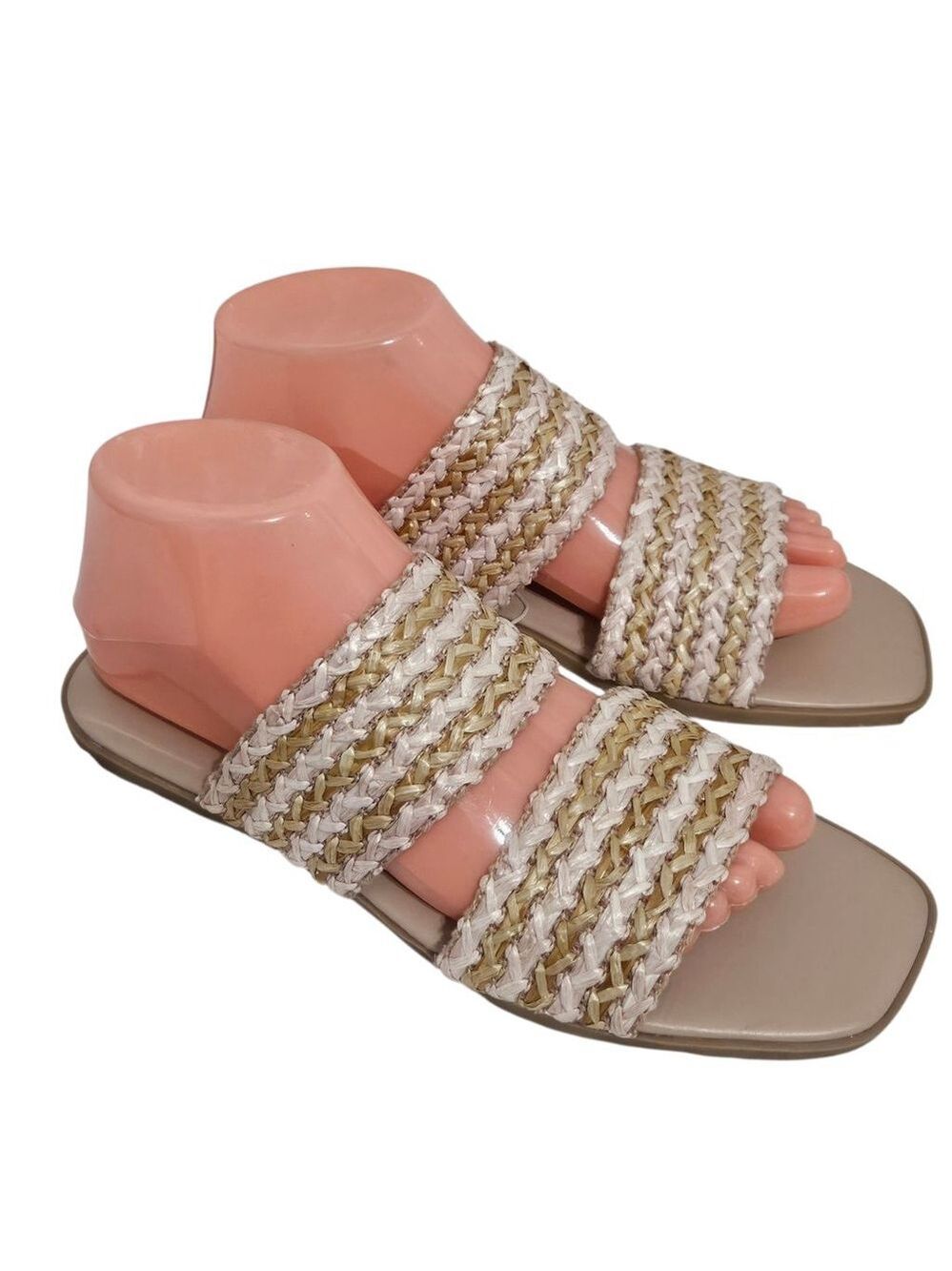 NWT AVELLINI Beige Women's Woven Sandals Sz 8